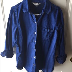 Bright blue denim shirt